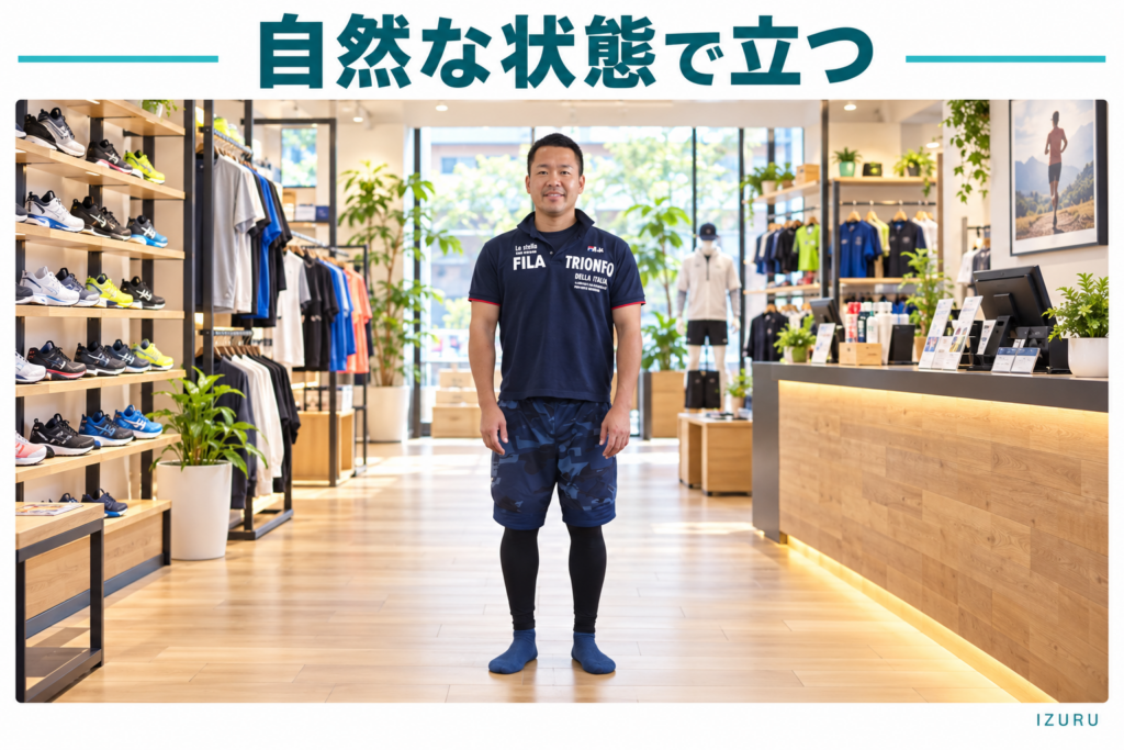 自然な状態で立つ